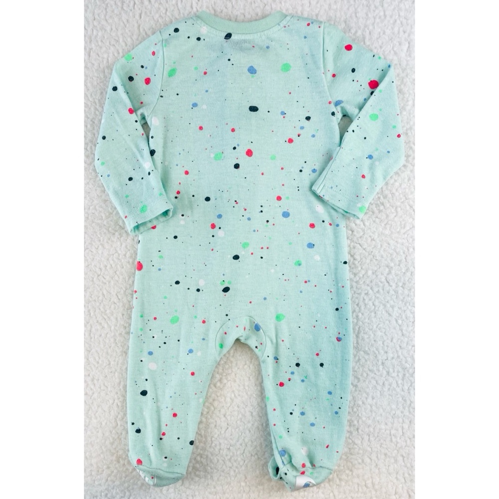 NIKE • Mint/Multi Dotted Sleeper Footie Pajamas, 6M - Picture 5 of 15